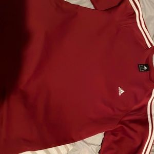 Burgundy adidas sweat shirt